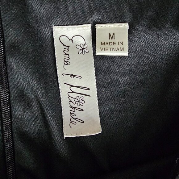 Emma & Michele Solid Blouson Wide Leg Black Jumpsuit - Picture 3 of 9